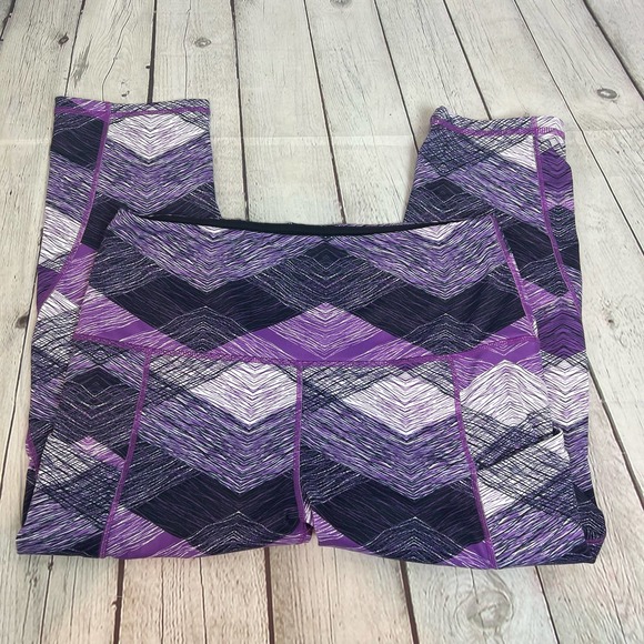 Ododos Yoga exercize Leggings  XL purple geo print Super Soft NWOT - Picture 4 of 9